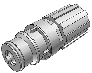 CQHD06200108103 - Stecker PP mit 1/2" Flare mit Absperrung metallfrei, High-Purity, Chemraz®-Dichtung