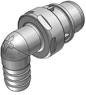 HFC23812 - Stecker PP mit Winkel-Schlauchtülle 12,7 mm ohne Absperrung