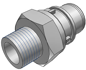 62500 - Stecker PP mit konischem AG 3/8" NPT ohne Absperrung, NSF (HFC24612 NSF)