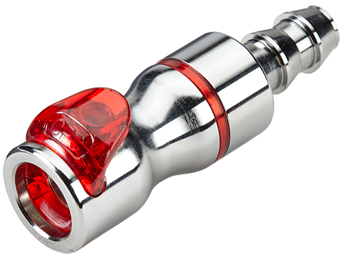 LQ4D17006LRED - Kupplung MS-VC mit Locking Schlauchtülle 9,5 mm mit Absperrung, rot, Non-Spill