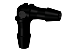 HE531 - Winkel-Schlauchverbinder 4,0 mm, Nylon, schwarz