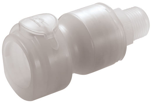 CQGD06100108 - Kupplung PP 1/2" Flare mit Absperrung Non-Spill, High-Purity