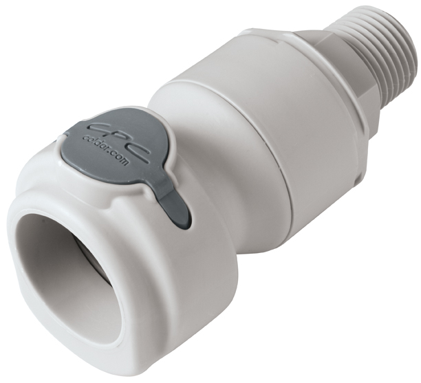 NSHD10008 - Kupplung Polypropylen mit konischem AG 1/2" NPT mit Absperrung, Non-Spill