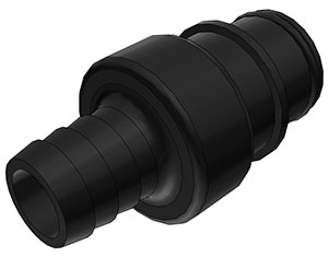 HFC22857 - Stecker PSU mit Schlauchtülle 12,7 mm ohne Absperrung, schwarz  UV-beständig