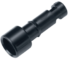 TFFD01 - 1,6 mm Kuppl. Einsatz mit Absperrung aus Acetal (schwarz)