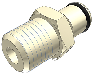 PLC2400412 - Stecker PP mit konischem AG 1/4" NPT ohne Absperrung
