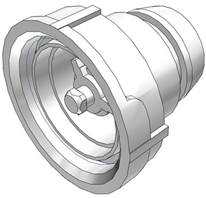 97401 - UDC Cap 38mm Acetal mit Absperrung mit Gewindedichtung, EPDM O-Ring