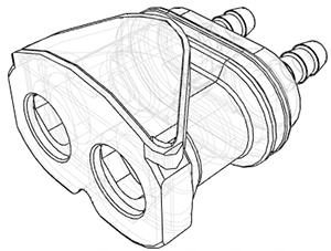 DPC17004 - Kupplung 2-fach, Acetal m. Schlauchtülle 6,4 mm ohne Absperrung