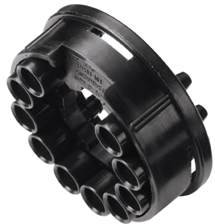 TFBD1002 - Zehnfachverb. Kupplung Nylon mit 3,2 mm Acetal Kuppl. Einsätzen mit Absperrung