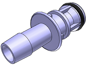 MPC22004T03B25 - Stecker Polycarbonat mit Schlauchtülle 6,4 mm Schlauch ID, Buna-N-O-Ring Kl. V