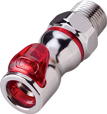 LQ4D10006RED - Kupplung MS-VC mit AG 3/8" NPT mit Absperrung, rot, Non-Spill