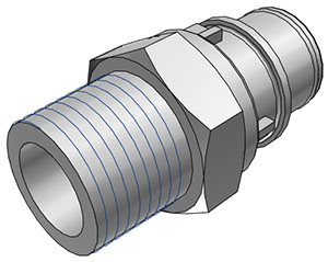 64000 - Stecker PP mit konischem AG 1/2" NPT ohne Absperrung, NSF (HFC24812 NSF)
