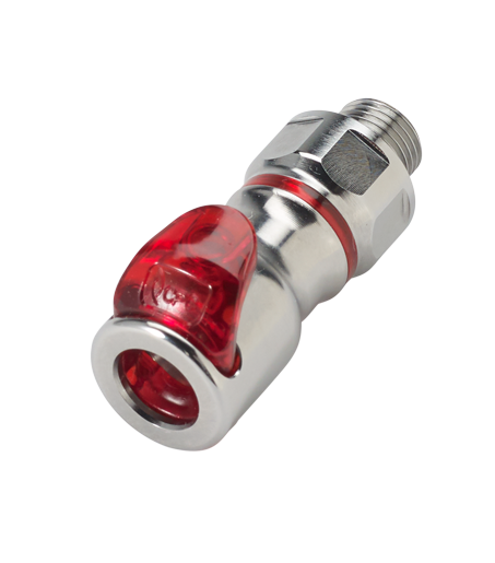LQ2D3102RED - Kupplung MS-VC mit AG 1/8" BSPP mit Absperrung, rot, Non-Spill