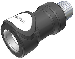 NS6D10008BSPT - Kupplung PP mit konischem AG 1/2" BSPT mit Absperrung, Non-Spill