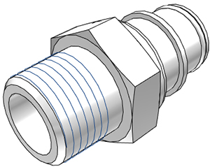 FFC24835BSPT - Stecker PSU mit konischem AG 1/2" BSPT ohne Absperrung