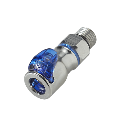 LQ2D3004BLU - Kupplung MS-VC mit AG 1/4 SAE-4 mit Absperrung, blau, Non-Spill