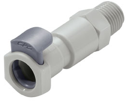 EFCD10412 - Kupplung PP mit konischem AG 1/4" NPT mit Absperrung