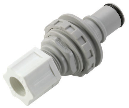 NS6D40008 - Stecker PP Schott/Klemmverschr. 12,7 mm AD mit Absperrung, Non-Spill