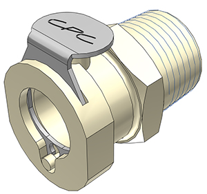 PLC1000612 - Kupplung PP mit konischem AG 3/8" NPT ohne Absperrung