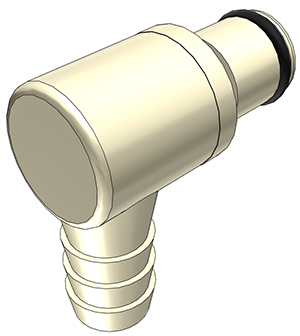 PLC2300612 - Stecker PP mit Winkel-Schlauchtülle 9,5 mm ohne Absperrung