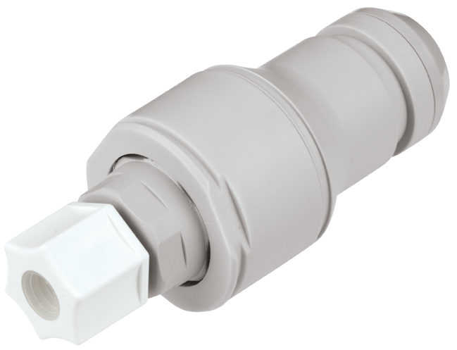 NSHD20006 - Stecker PP mit Klemmverschraubung 9,5 mm AD mit Absperrung, Non-Spill