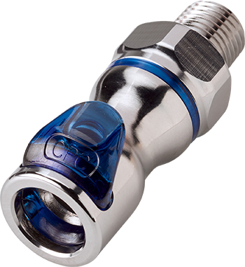 LQ4D10004BLU - Kupplung MS-VC mit AG 1/4" NPT mit Absperrung, blau, Non-Spill
