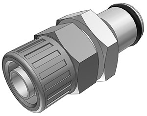 LC20006 - Stecker MS-VC mit Klemmverschraubung 9,5 x 6,4 mm ohne Absperrung