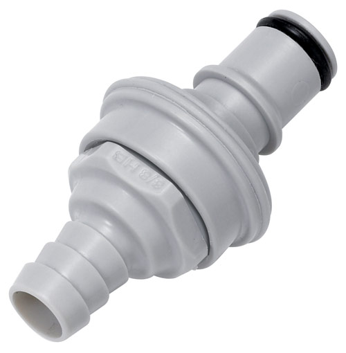 INS4DT2200600 - RFID Stecker PP mit Schlauchtülle 9,5 mm mit Absperrung, Non-Spill