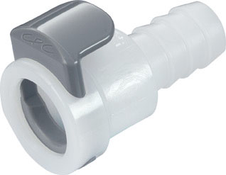 40800 - Kupplung Acetal, NSF mit Schlauchtülle 9,5 mm ohne Absperrung, kurze Bauform (APC17006 NSF)