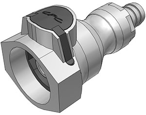 97600 - UDC Kupplung PP mit Schlauchtülle 12,7 mm mit Absperrung, BUNA-N O-Ring