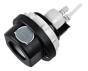 IUDCDR1600401 - RFID Kupplung PP Schott m. Schlauchtülle 6,4 mm mit Absperrung Lesegerät mit USB-Schnittstelle