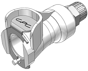24300 - Kupplung Acetal mit Klemmverschraubung 6,4 x 4,3 mm mit Absperrung, NSF (PLCD13004 NSF)