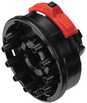 TMB1002 - Zehnfachverb. Stecker Nylon mit 3,2 mm Acetal Stecker Einsätzen ohne Absperrung