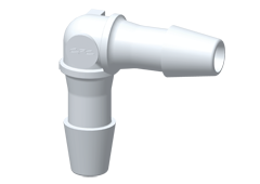 HE370 - Winkel-Schlauchverbinder 2,4 mm, PVDF