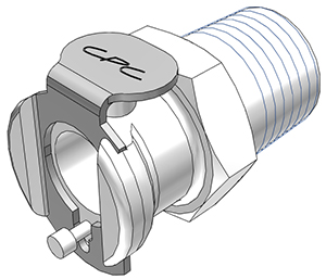 PMC1004BSPT - Kupplung Acetal mit konischem AG 1/4" BSPT ohne Absperrung