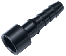 TFFD02 - 3,2 mm Kuppl. Einsatz mit Absperrung aus Acetal (schwarz)