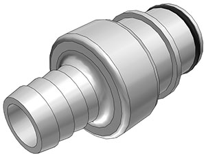 HFC22835 - Stecker PSU mit Schlauchtülle 12,7 mm ohne Absperrung