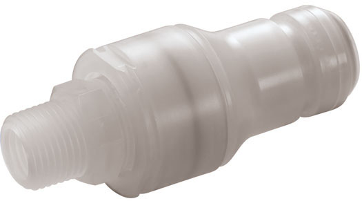 CQGD06200208 - Stecker PP 1/2" MNPT mit Absperrung Non-Spill, High-Purity