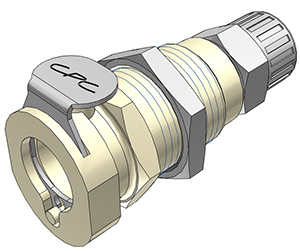 PLCD1200612 - Kupplung PP Schott/Klemmverschraub. 9,5 x 6,4 mm mit Absperrung