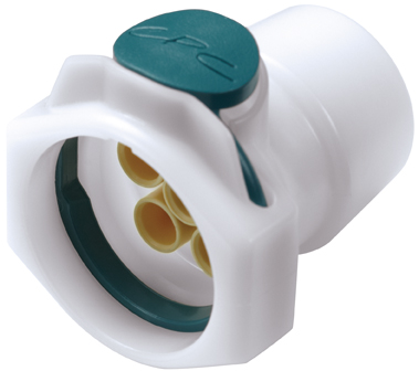 SXF170112 - Sechsfachverb. Kupplung Acetal mit 1,6 mm PP Kuppl. Einsätzen ohne Absperrung