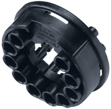 TFB1001 - Zehnfachverb. Kupplung Nylon mit 1,6 mm Acetal Kuppl. Einsätzen ohne Absperrung