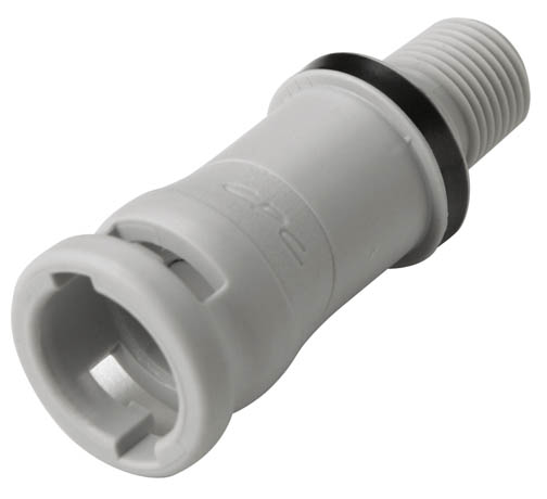 NS2D100212 - Kupplung PP mit konischem AG 1/8" NPT mit Absperrung, Non-Spill