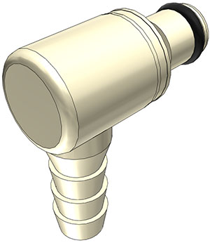 PMC230412 - Stecker PP mit Winkel-Schlauchtülle 6,4 mm ohne Absperrung