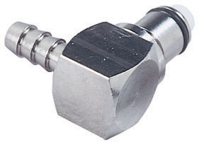 70400 - Stecker MS-VC mit Winkel-Schlauchtülle 6,4 mm mit Absperrung, NSF (LCD23004 NSF)